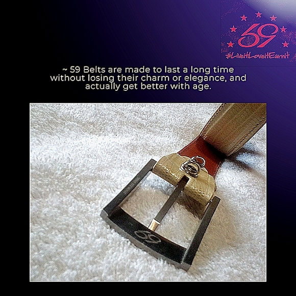 New 59 Belts | Customizable Handmade Genuine Lizard Belt | 40" Ivory | Made USA - Picture 16 of 16